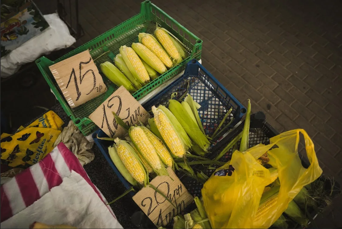 kukurudza Кукурудза на прилавку Світлани.