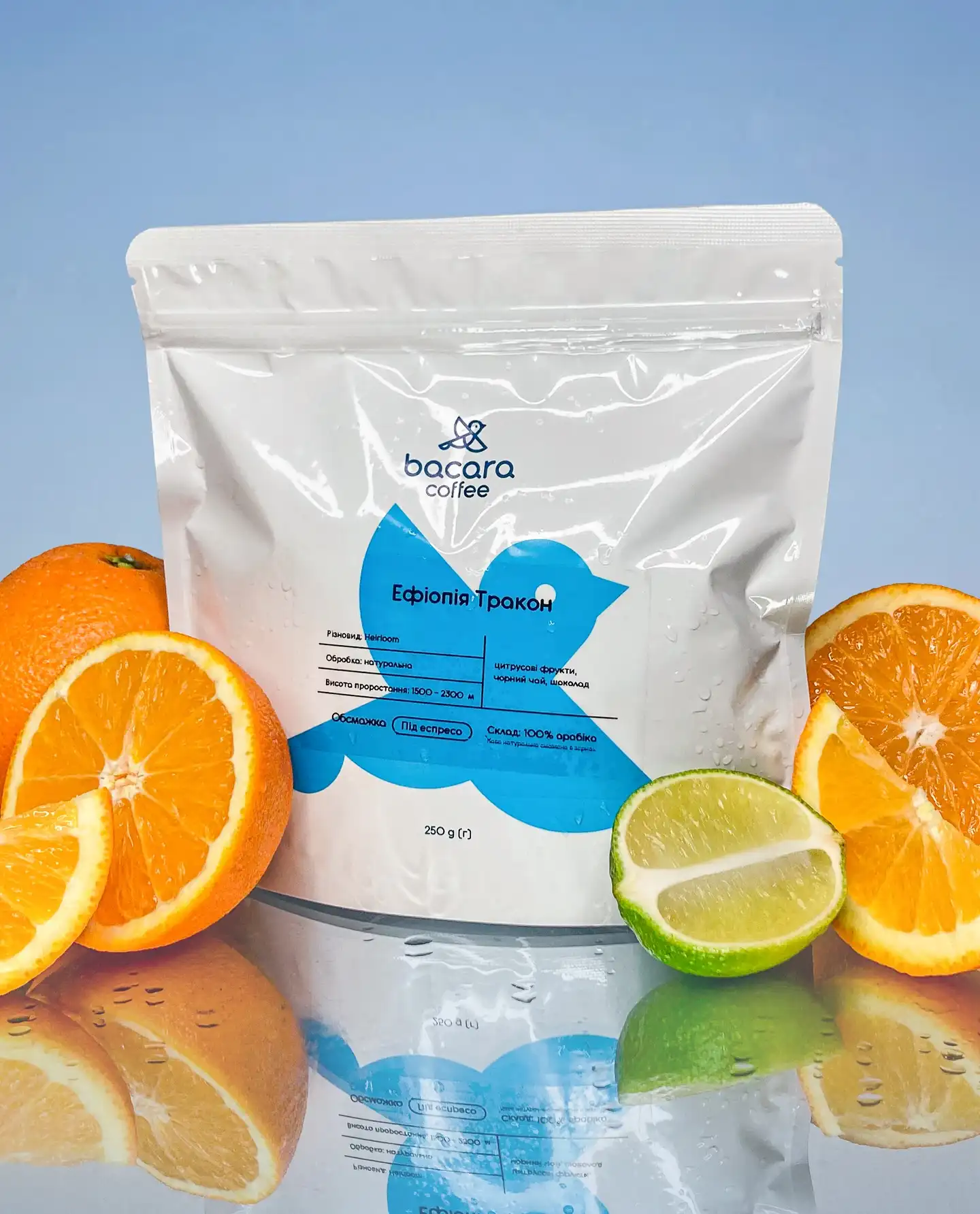 Кавові зерна сорту Ефіопія від магазину зі сторінки магазину Bacara coffee